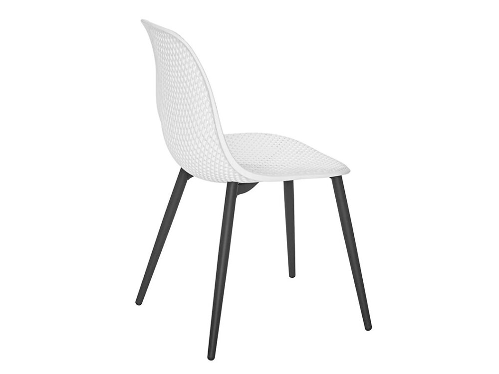 lot de 2 chaises de jardin en aluminium et résine coloris blanc malte - jardiline