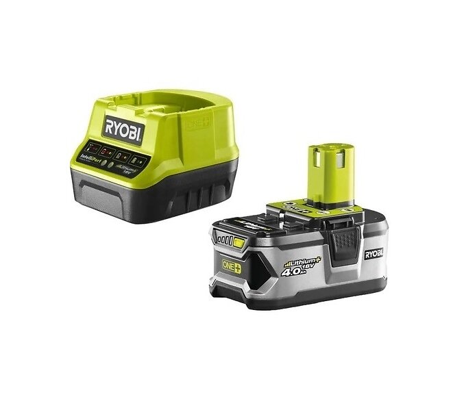 pack chargeur rapide 2.0 a + 1 batterie lithium+ 18 v 4.0 ah one+ rc18120-140 ryobi