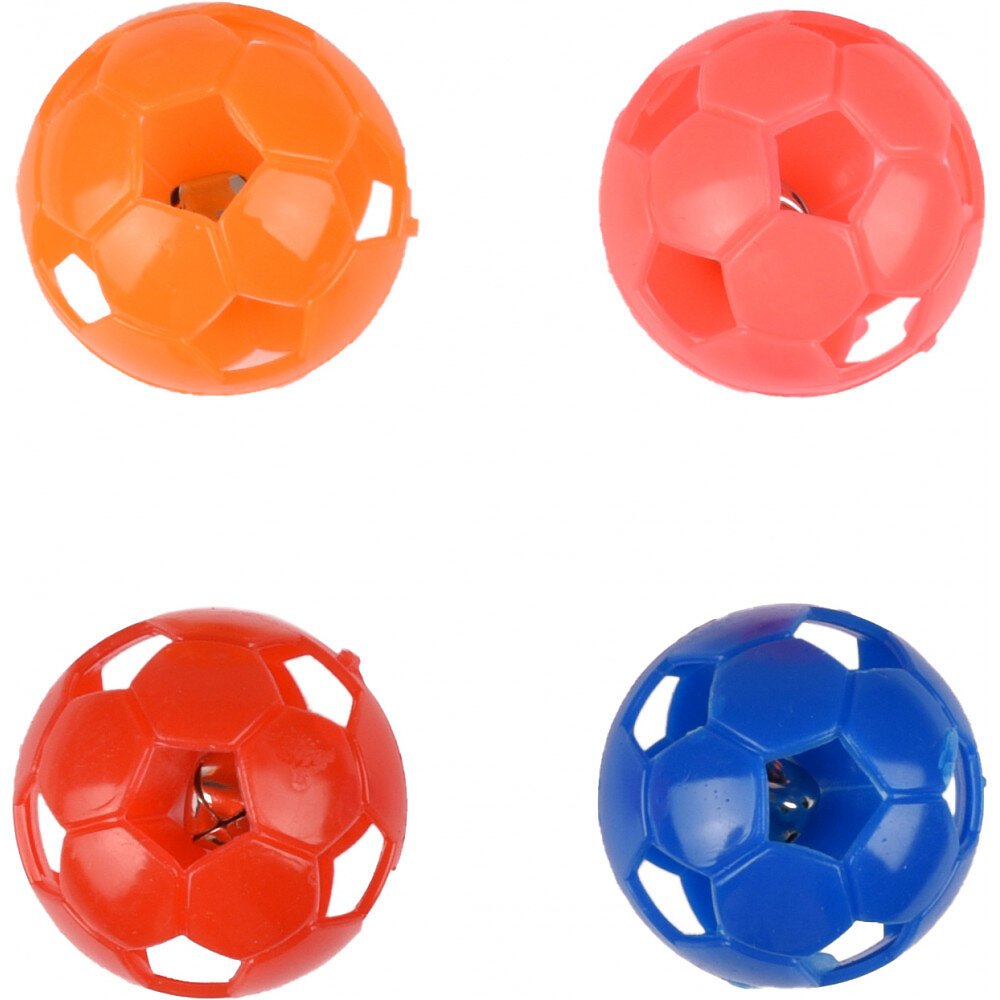 4 balles à grelot pour chat ø 3.8 cm couleur multiple jouet pour chat