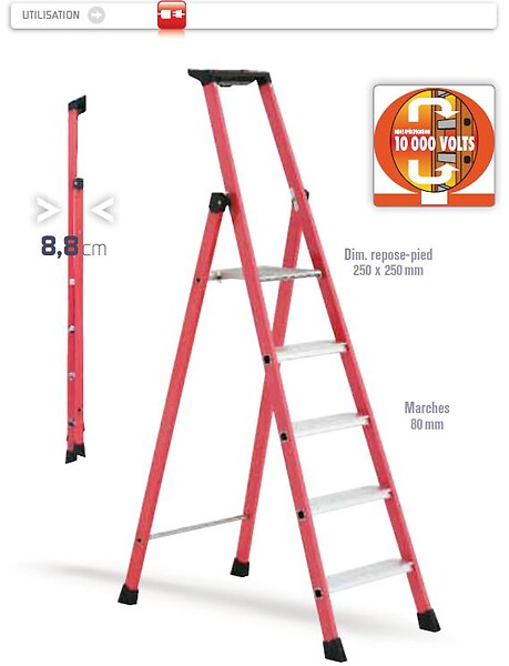 TUBESCA COMABI - Escabeau COMPACT FIBRE 7 marches - large