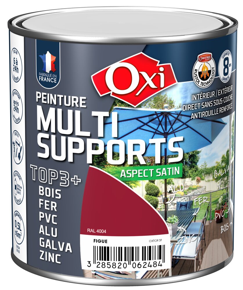 OXI - Peinture multi supports - top 3+ figue ral 4004 0.5l - large