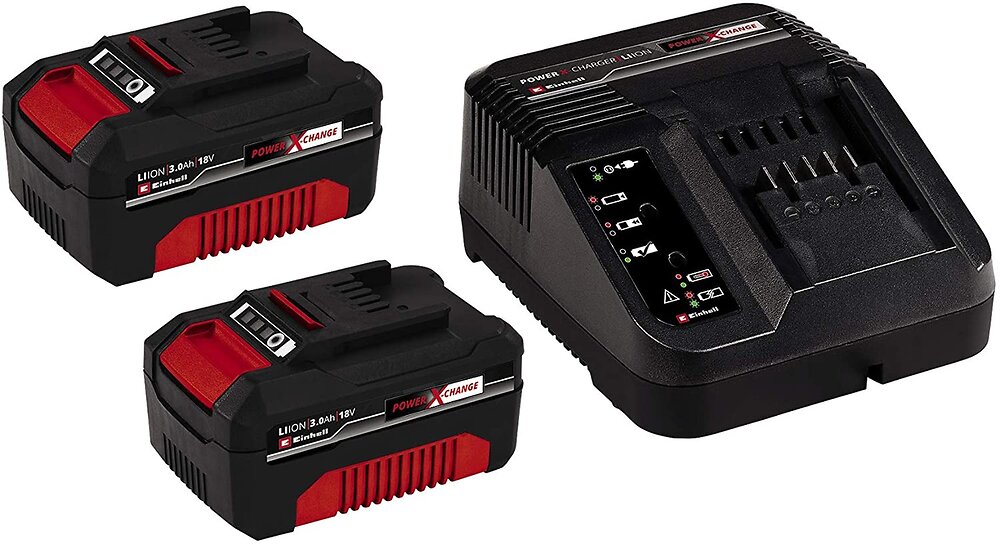 4511395 Einhell Starter Kit Power X-Change , Temps de charge : 40 min,Témoin de niveau de charge 18 V / 2,0 Ah 1 chargeur + 1 batterie 2,0 Ah 