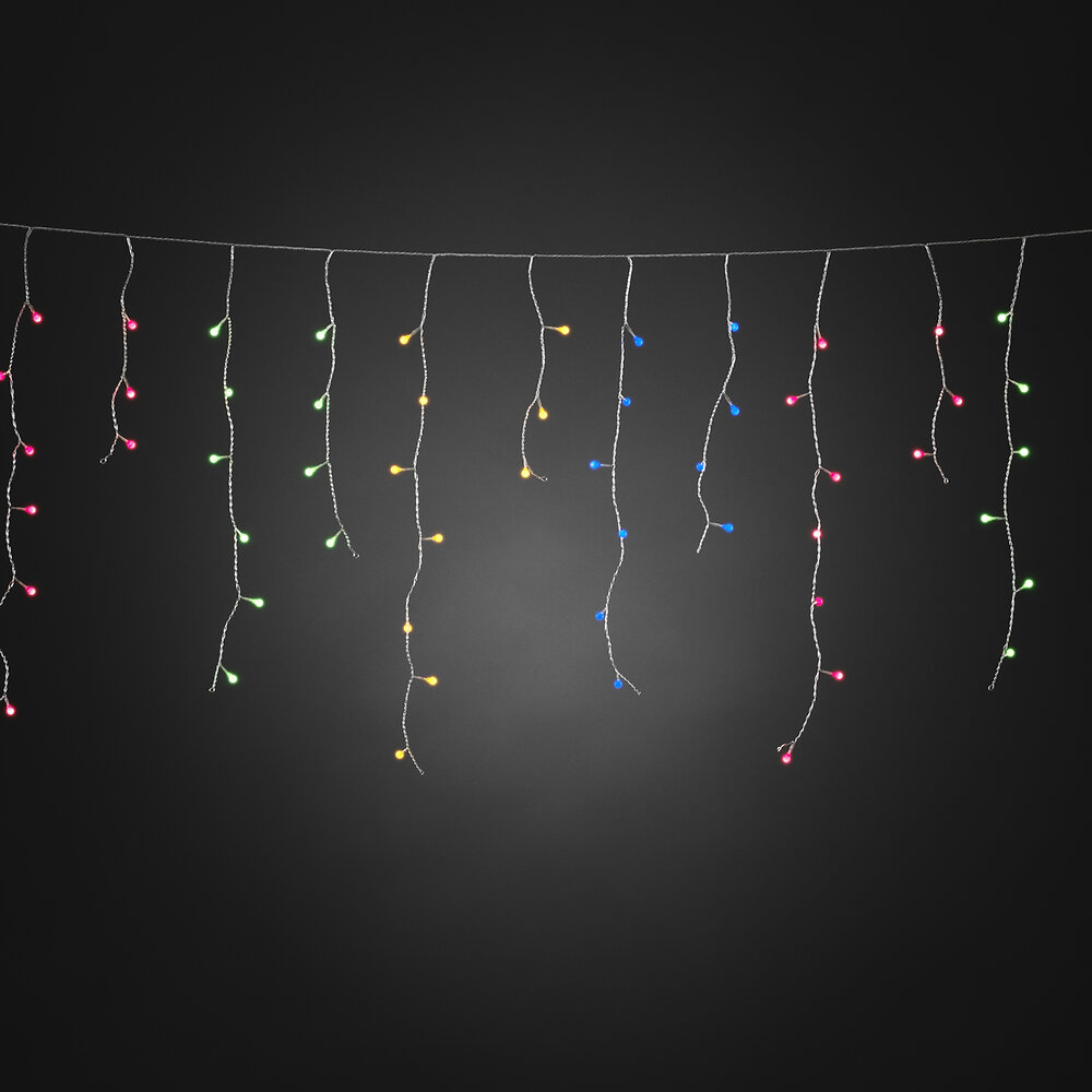 KONSTSMIDE  Christmas Rideau LED Pluie de glace, globes color&eacute;s, 200 l.