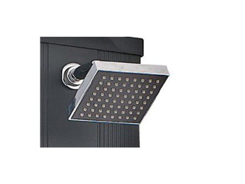 Douche solaire droite alu noir 28 l avec rincepieds et brumisateur