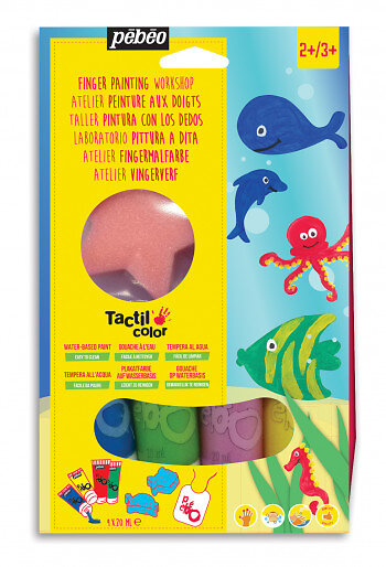 PEBEO - Kit Tactilcolor 4 tubes 20ml Les animaux de la mer - large