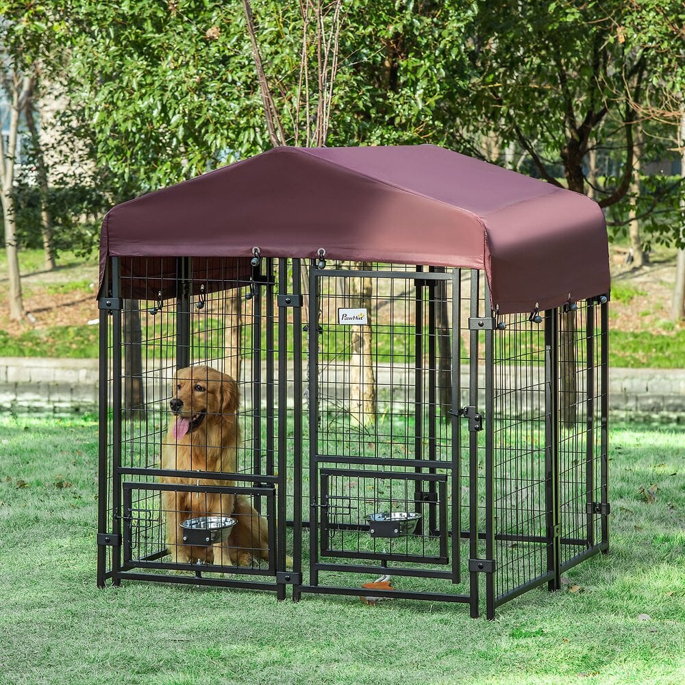 Vounot cage pour chien pliable avec 2 portes verrouillable plateau