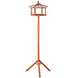 PAWHUT - Mangeoire oiseaux extérieur sur pied - cabane pour oiseaux avec support trépied - nichoir dim. Ø 57,7 x 153 cm - bois sapin pré-huilé toit zinc - vignette