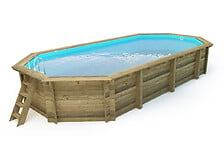 HABITAT ET JARDIN Piscine bois " Sevilla " - 8.57 x 4.57 x 1.45 m + Bâche à bul ...