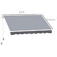 OUTSUNNY - Store banne manuel rétractable dim. 2,5L x 2l (avancée) m  alu. polyester imperméabilisé haute densité gris - vignette