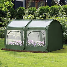 OUTSUNNY Serre pop-up - serre de jardin pop-up - 4 portes zippées enro ...