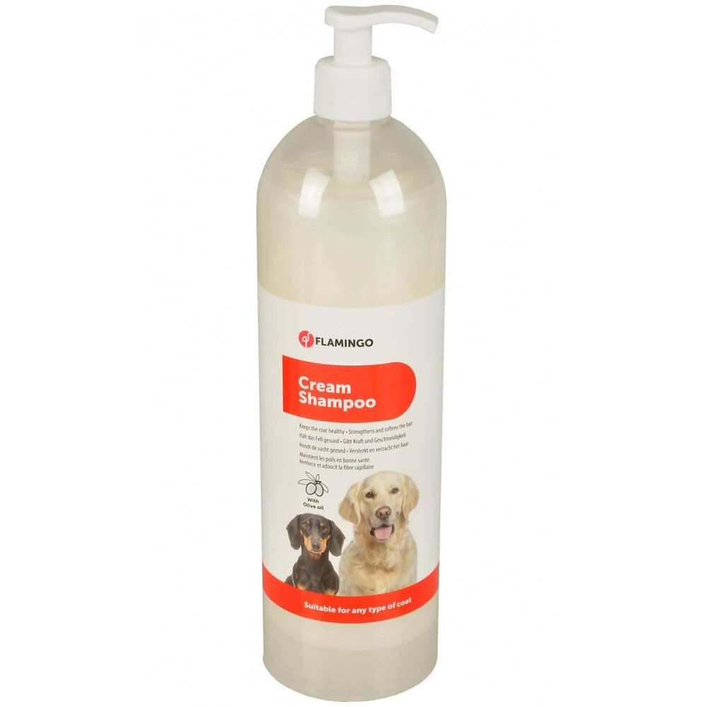 ANIMALLPARADISE - Shampoing crème 1L a l'huile d'olive avec 1 serviette en microfibre pour chien - large