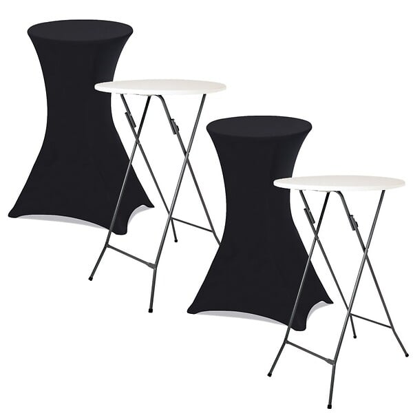 2 x Table haute pliable - Table de bar pliante en MDF blanc Aspect de bois