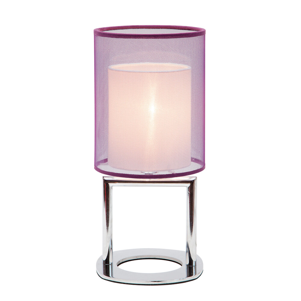 lampe de table 1xe27 en tissu violet
