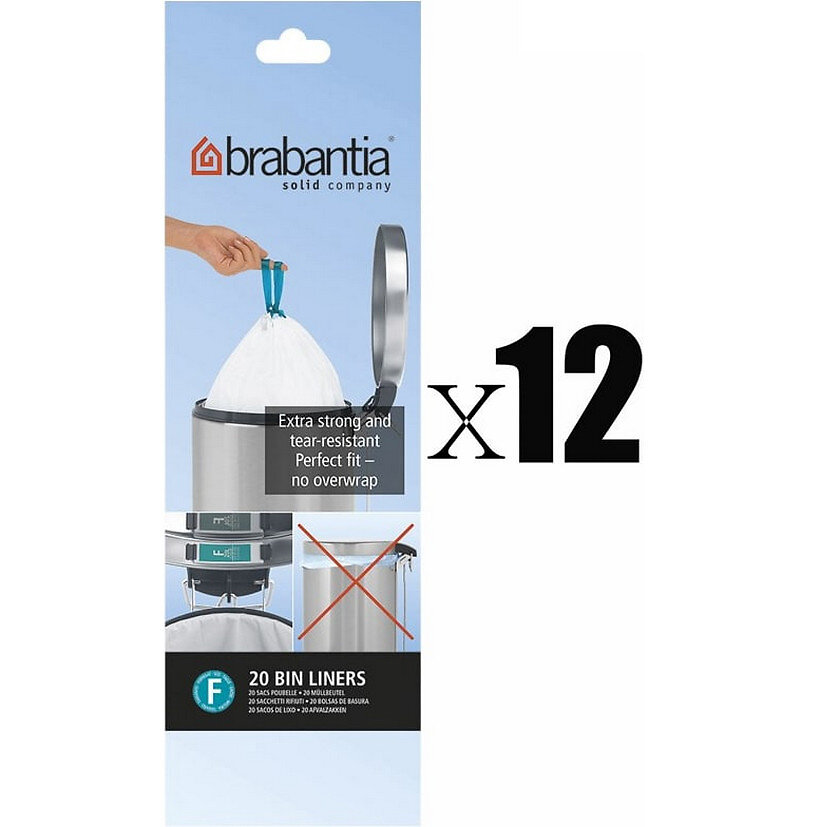 Sac poubelle avec fermeture par ruban adhésif - Brabantia Perfect Fit - 23/30  l - Code G - 20 pièces