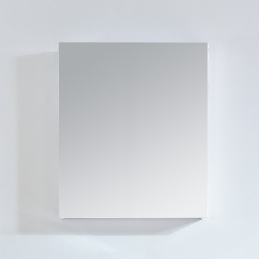 STANO - Armoire de toilette bloc-miroir 1 porte 60 cm LIMPIO finition mélaminé blanc - large