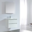 STANO - Armoire de toilette bloc-miroir 1 porte 60 cm LIMPIO finition mélaminé blanc - vignette