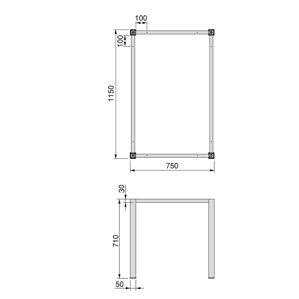 Emuca Pied pour meubles, coin, réglable 100 - 110 mm, Plastique, Blanc