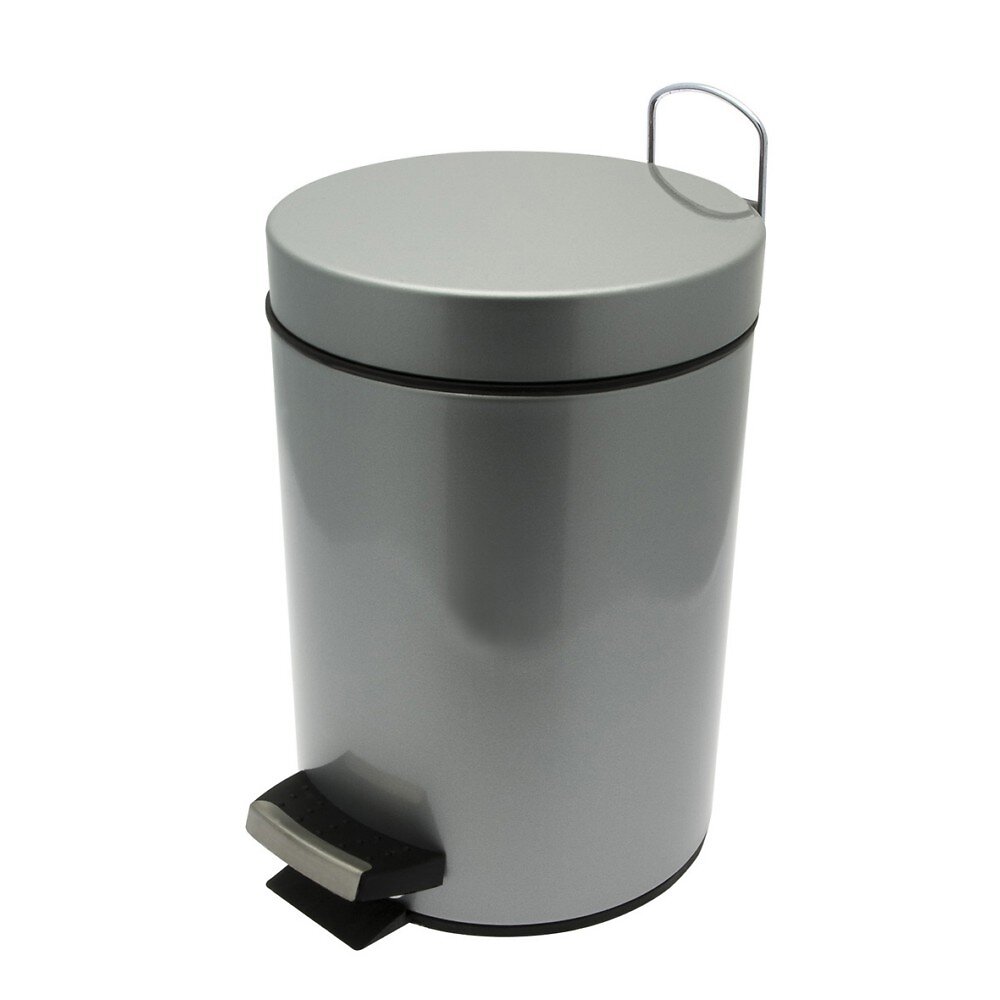 Poubelle De Salle De Bain Métal Blanc 3L - FIVE Simply Smart - Pied à Pédale, Seau Amovible - Design Élégant