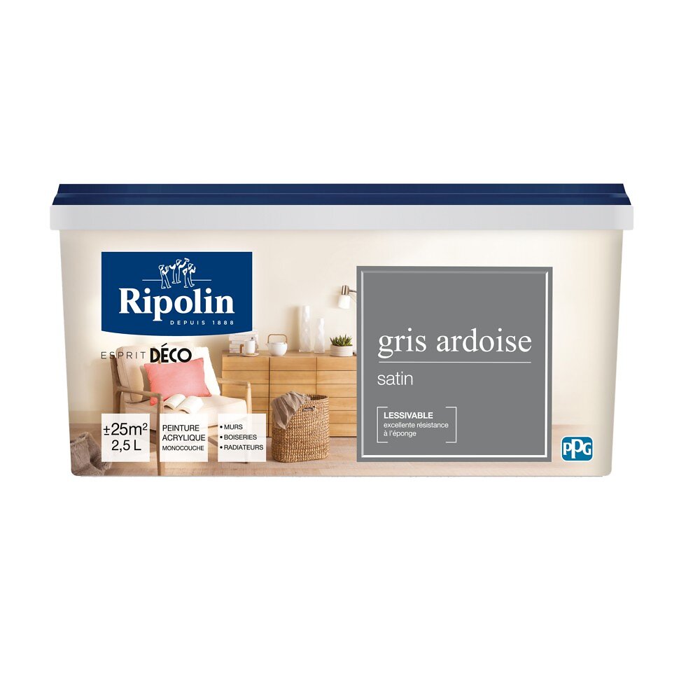 Peinture Ripolin Esprit D Co Satin Gris Ardoise L Bricorama