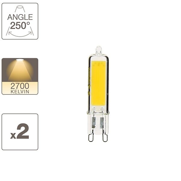 Lot de 2 Ampoules LED XANLITE Capsules G9 420 Lumens Blanc Chaud