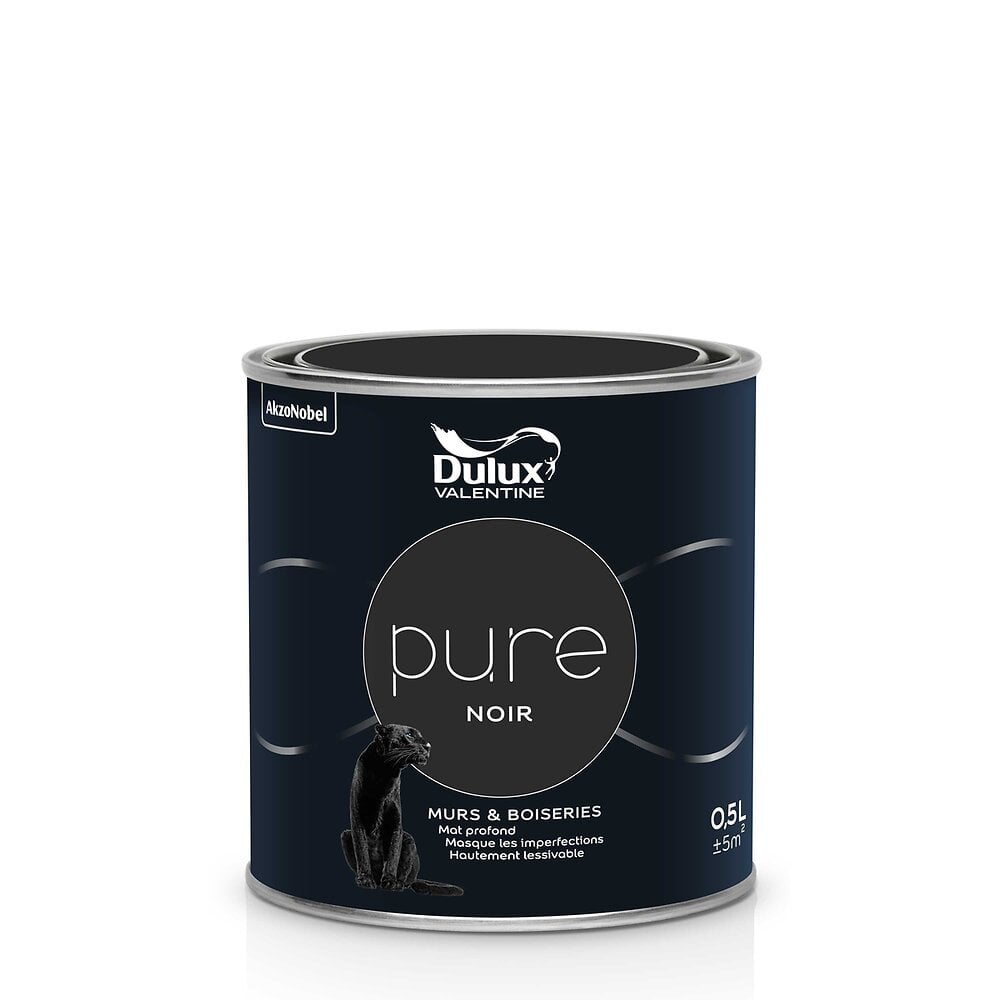 DULUX - Peinture Pure Mat Noir Pot 0.5L - large