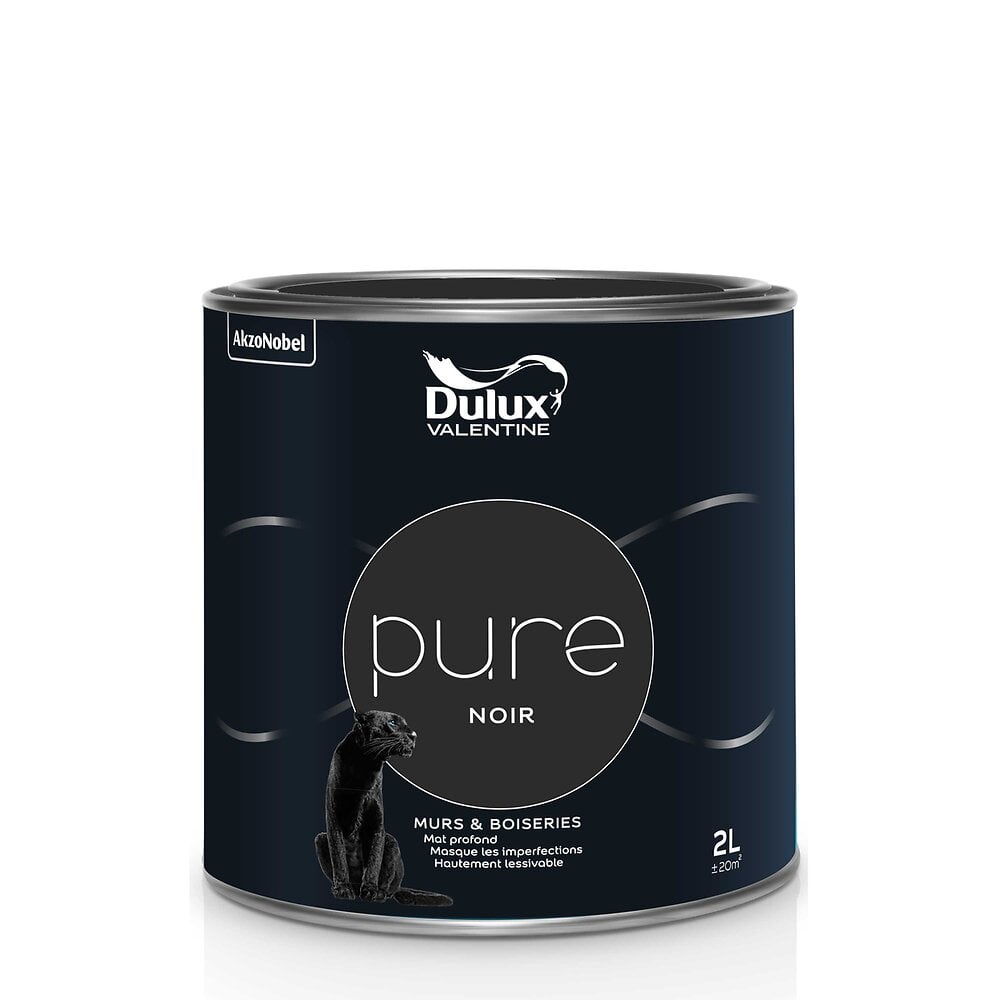 DULUX - Peinture Pure - Noir - Mat - 2L - large