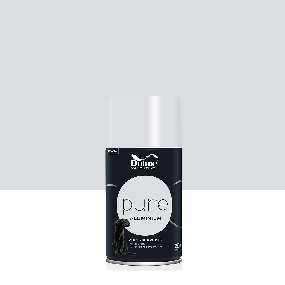 DULUX - Peinture aérosol Pure - Aluminium - Mat - 0,25L - large