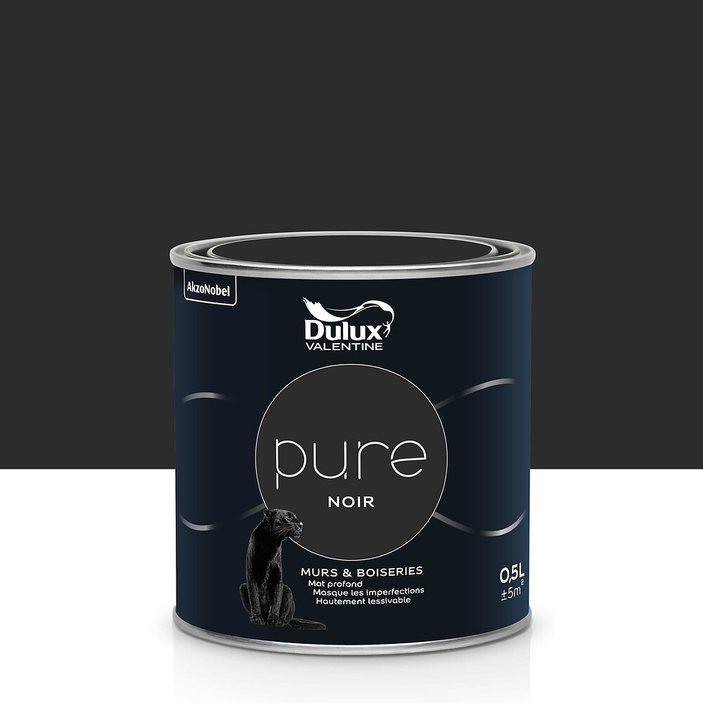 DULUX - Peinture Pure Mat Noir Pot 0.5L - large