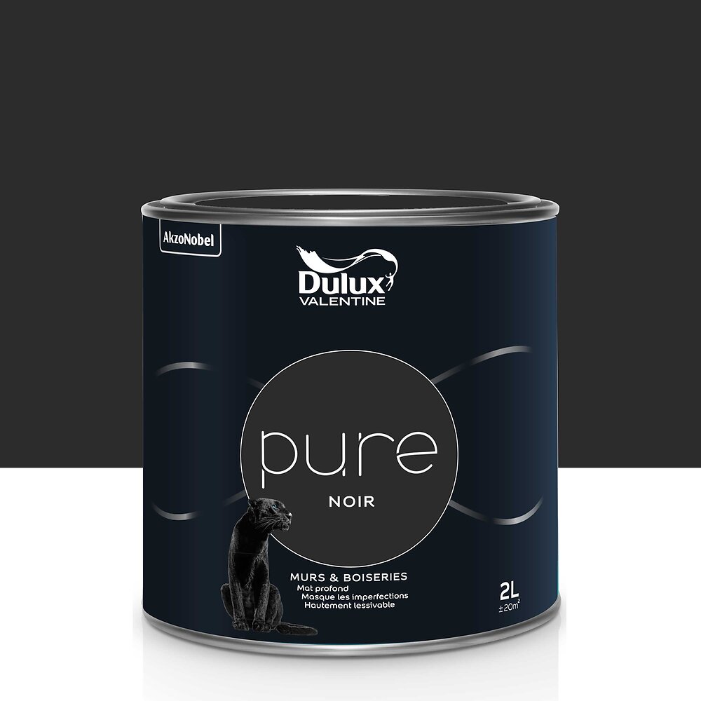 DULUX - Peinture Pure - Noir - Mat - 2L - large
