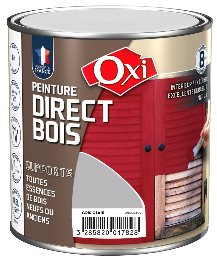 Peinture direct sur bois gris clair ral 7035 0.5l | Bricomarché