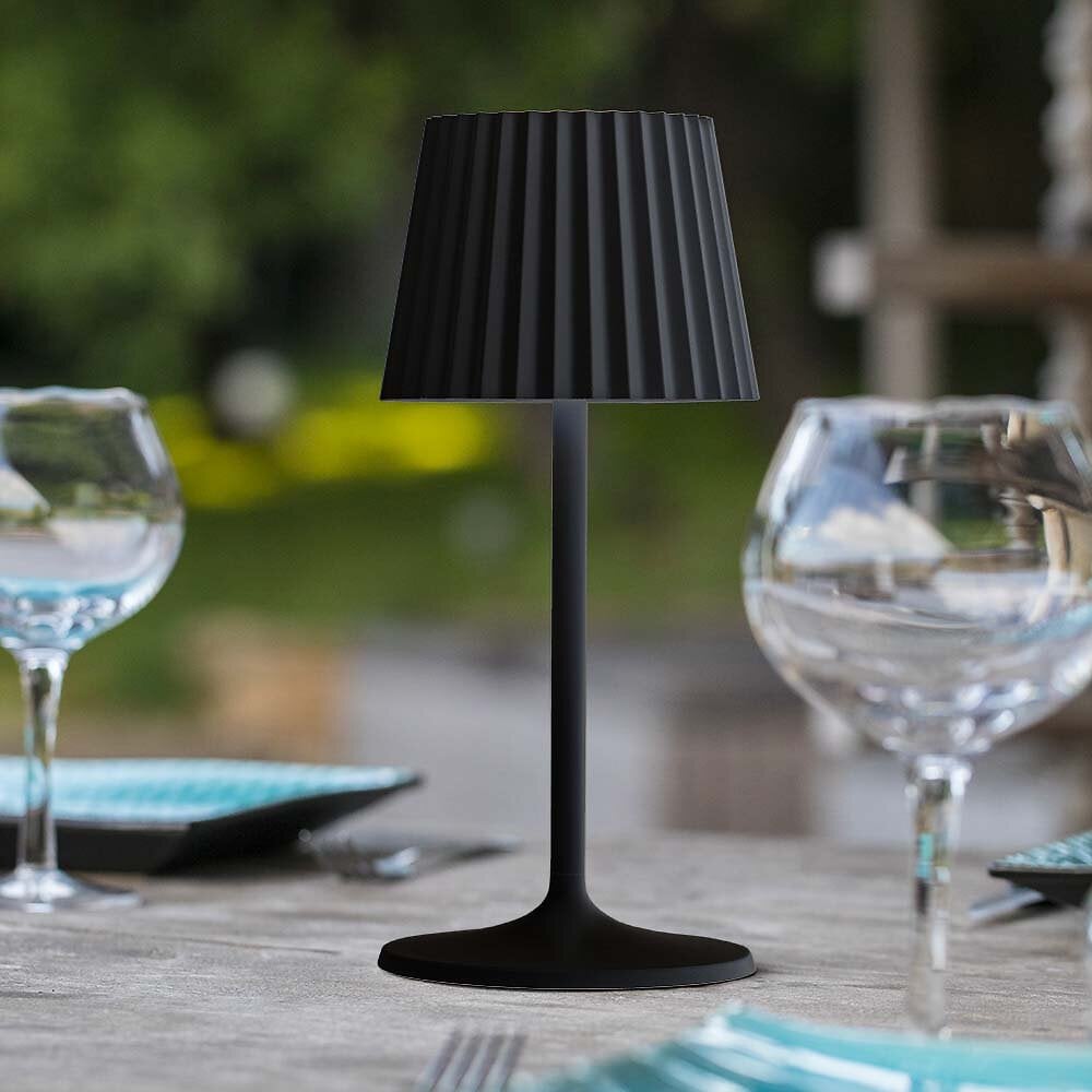 Lampe de table Ibiza sans fil style bohème, en bambou tressé Lumisky