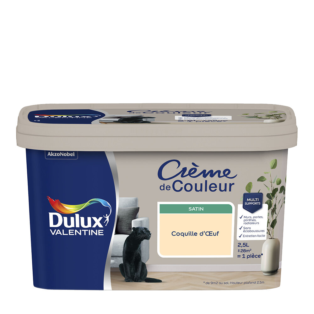 DULUX - Peinture Crème de Couleur - Coquille d'oeuf - Satin - 2,5L - large