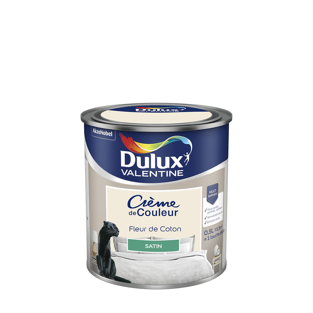 DULUX - Peinture Crème de Couleur - Fleur de Coton - Satin - 0,5L - large