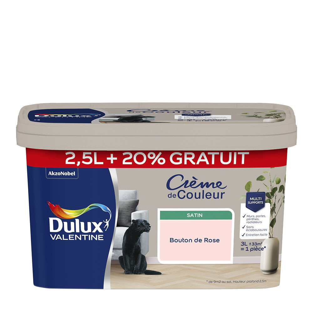 DULUX - Peinture Crème de Couleur - Bouton de rose - Satin - 2,5L+20% - large