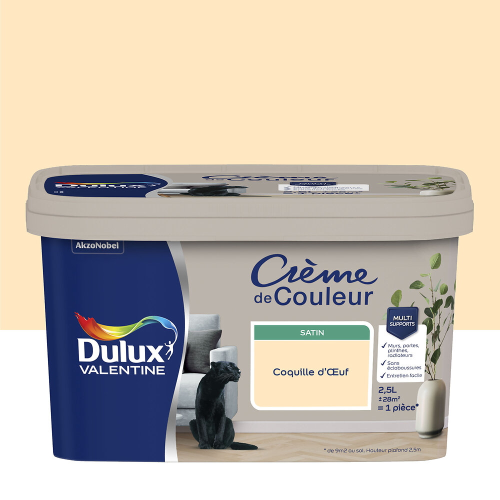 DULUX - Peinture Crème de Couleur - Coquille d'oeuf - Satin - 2,5L - large