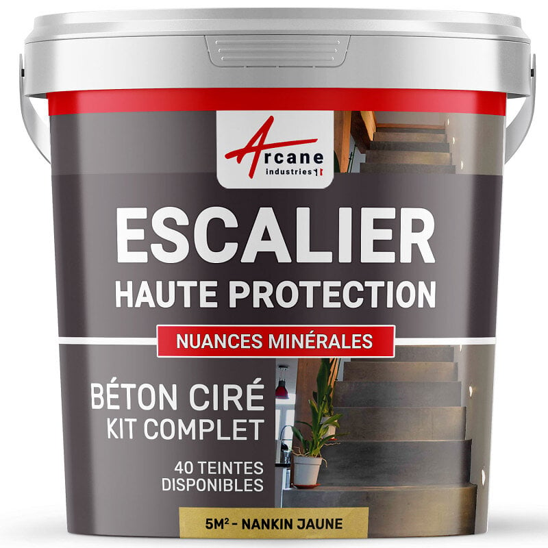 ARCANE INDUSTRIES - Béton Ciré Escalier - Kit Complet primaire et vernis de finition - En neuf ou rénovation -   - ARCANE INDUSTRIES - large