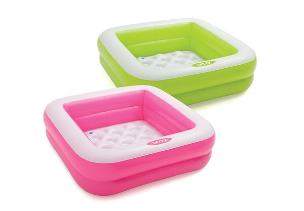 INTEX Piscine gonflable enfant / bébé pataugeoire Carree 85 x 85 x 23 cm (couleur aléatoire)