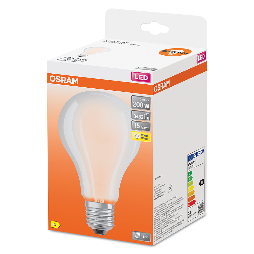 OSRAM - Ampoule LED Standard verre dépoli 24W E27 chaud - large