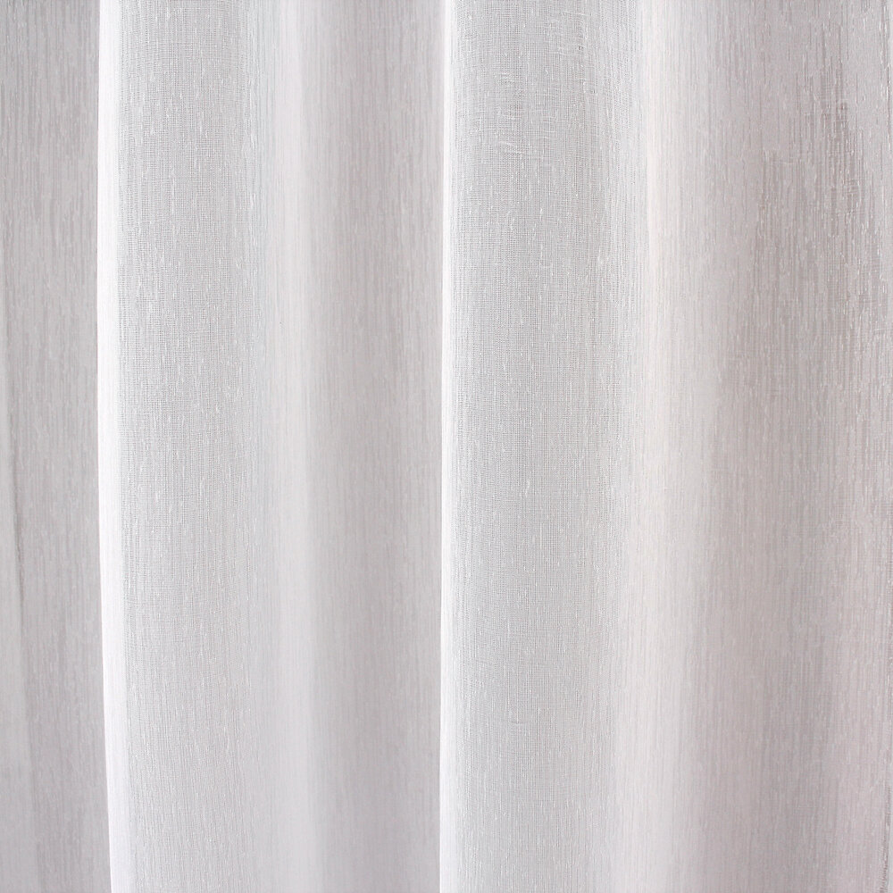 C MA DECO - Paire de voilages finition pointe avec pompon 2x60x90cm blanc - large