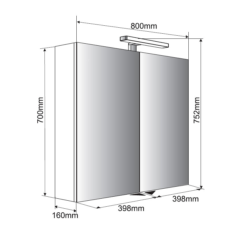 ALLIBERT - Armoire de toilette éclairante Juno 80 cm 2 portes blanche - large