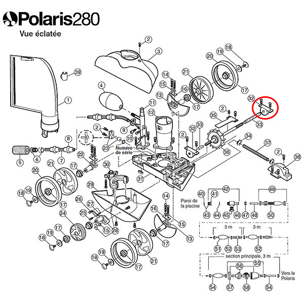 POLARIS - roulement à billes de turbine pour polaris 180/280 - c80 - large