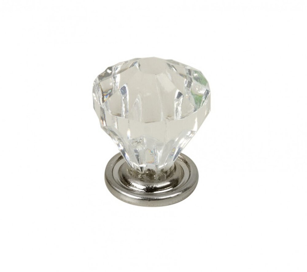 CENTRALE BRICO - Bouton De Meuble Diamant Transparent Abs H.29 X L.28 X P.28 Mm - large