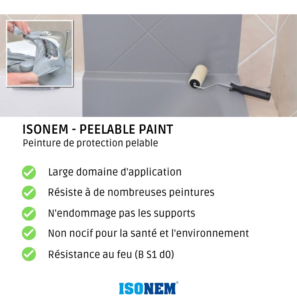 ISONEM - Peinture Pelable - Film De Protection - Menuiseries, Évier, Faïences… - Alfas - ISONEM Peelable Paint Plus - Transparent - 10L - large
