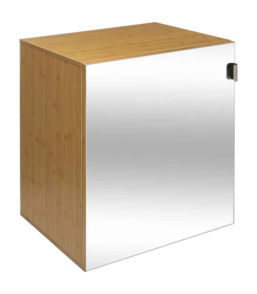 meuble étagère de salle de bain en bois porte miroir modulable  h 55 cm