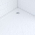 AURLANE - Receveur a poser 90X90cm - acrylique renforce blanc effet pierre - anti-derapant - vignette