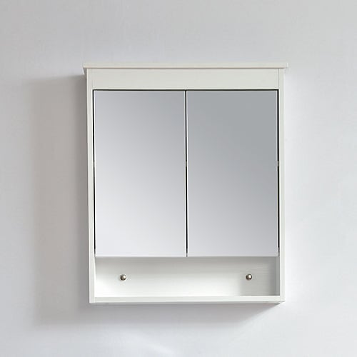 Armoire de toilette blocmiroir 60 cm TYPO finition mélaminé blanc 54