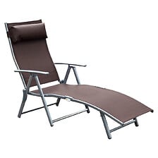 OUTSUNNY Outsunny transat chaise longue bain de soleil pliable dossier ...