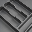 EMUCA - Emuca Range-couvert Optima Vertex/Concept 500mm (Panneau 16mm), 1.000, Plastique gris antracite, Plastique, 1 ut. - vignette