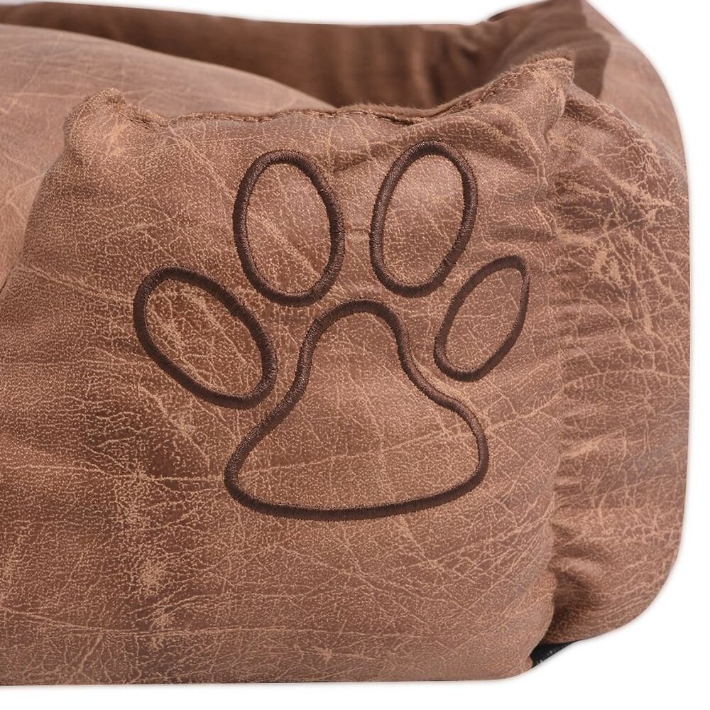 VIDAXL - Lit pour chiens avec coussin Cuir artificiel PU Taille XL Beige - Beige - large