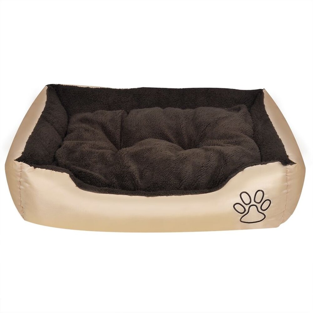VIDAXL - lit pour chien taille XXL beige et marron - Beige - large
